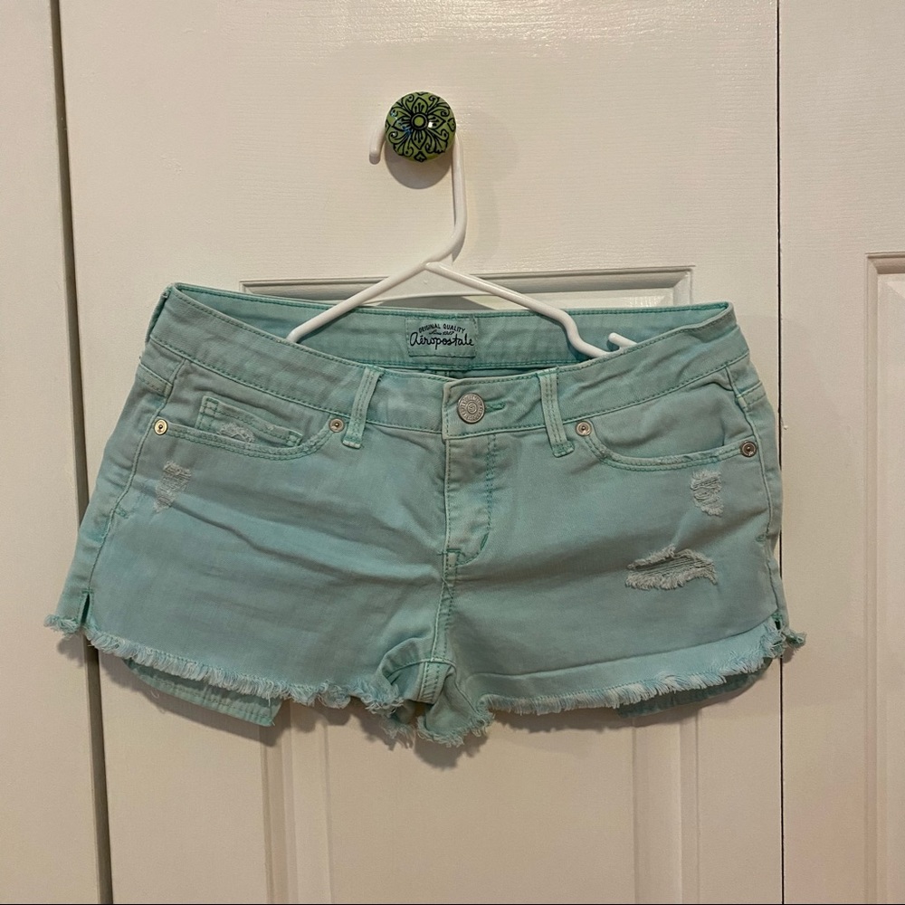 aeropostale light teal shorts